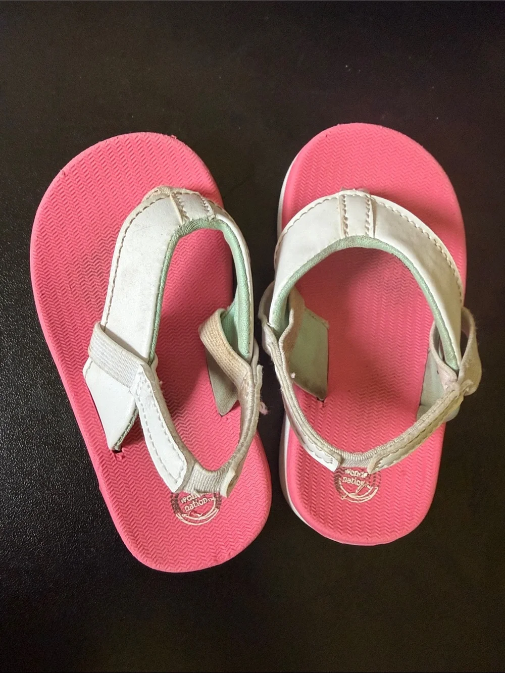 wonder nation Pink Sandals with White Straps